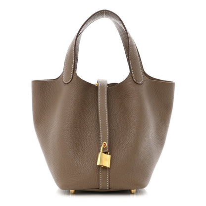 Hermes Taurillon Clemence Picotin Lock 18 PM Etoupe 1 of 11