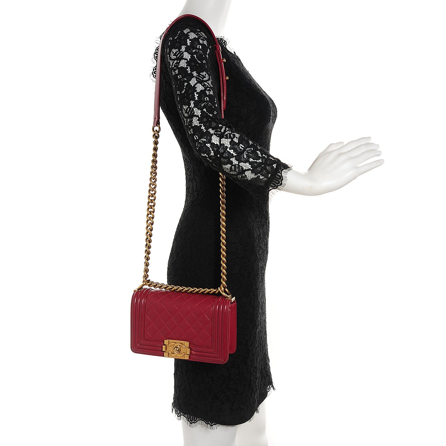 Chanel Lambskin Quilted Small Boy Flap Burgundy 2 of 8