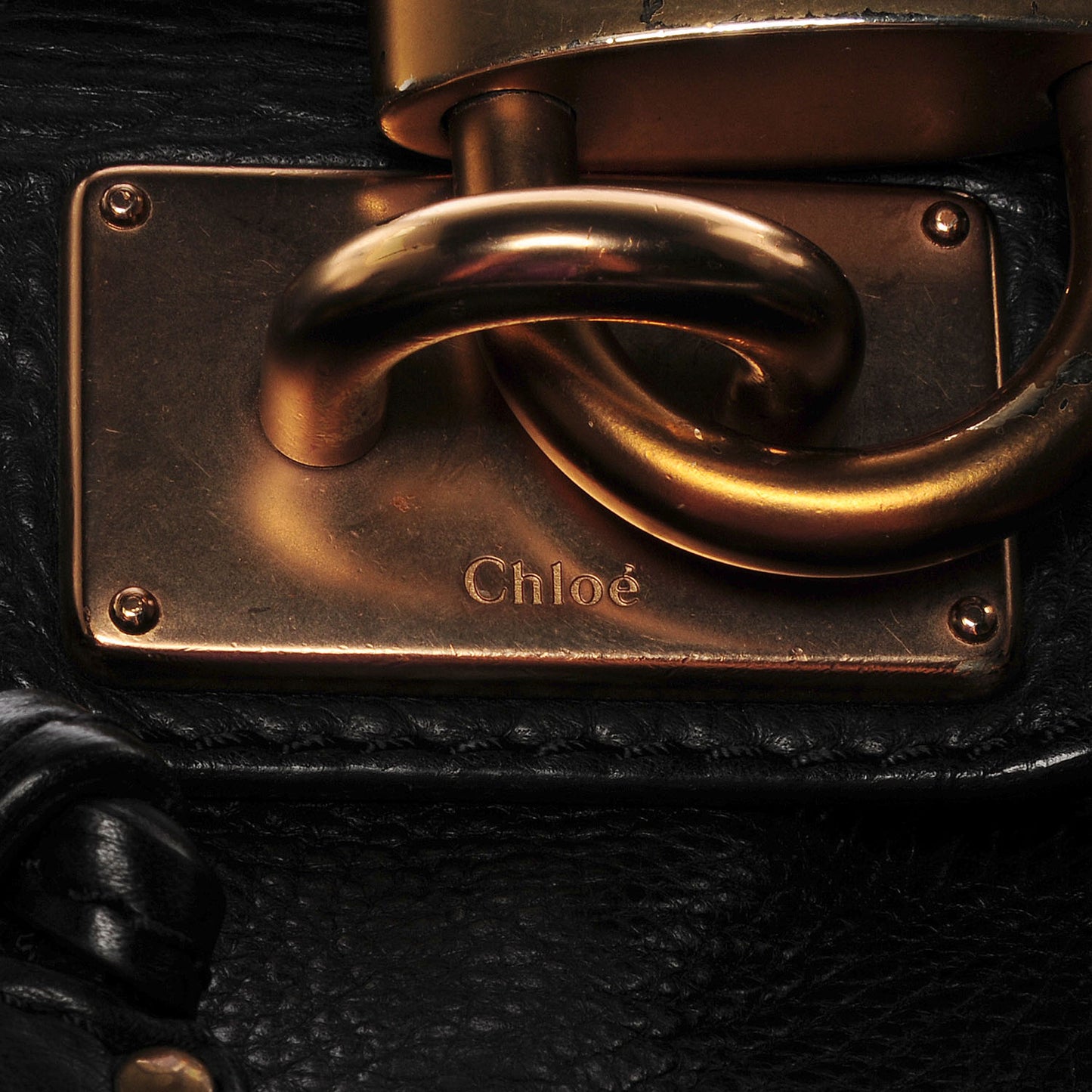 Leather Medium Paddington Satchel Black