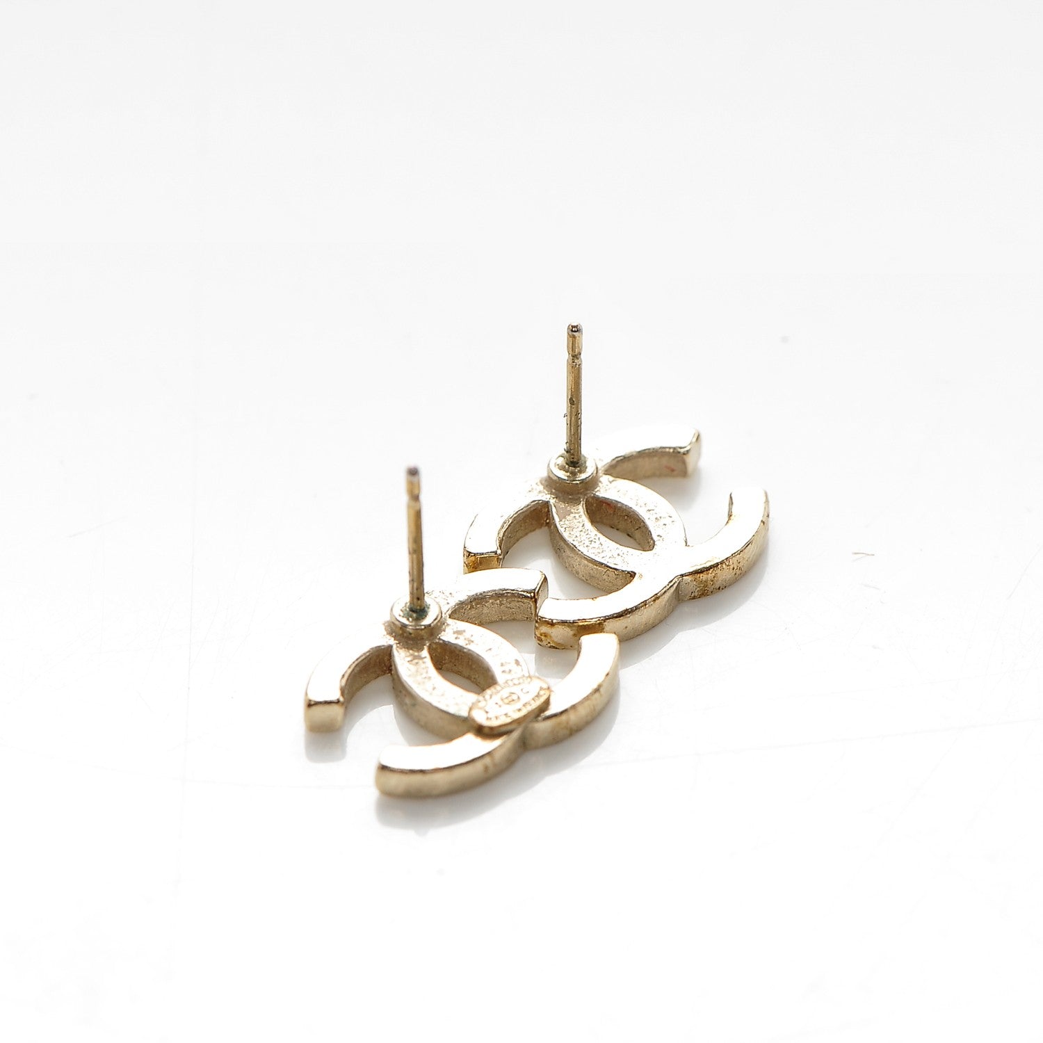 Chanel Crystal CC Earrings Gold 4 of 5