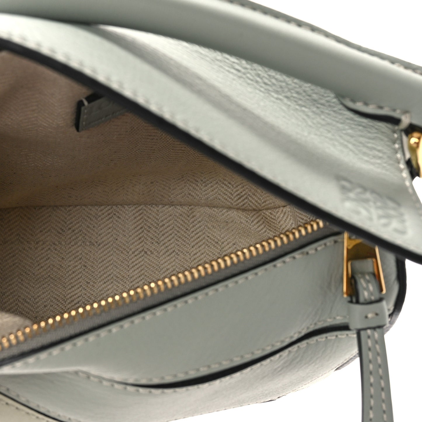 Calfskin Mini Puzzle Bag Ash Grey Marble Green