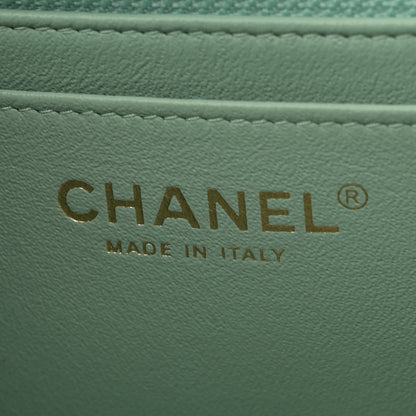 Chanel Lambskin Quilted Mini Rectangular Flap Light Green 6 of 10