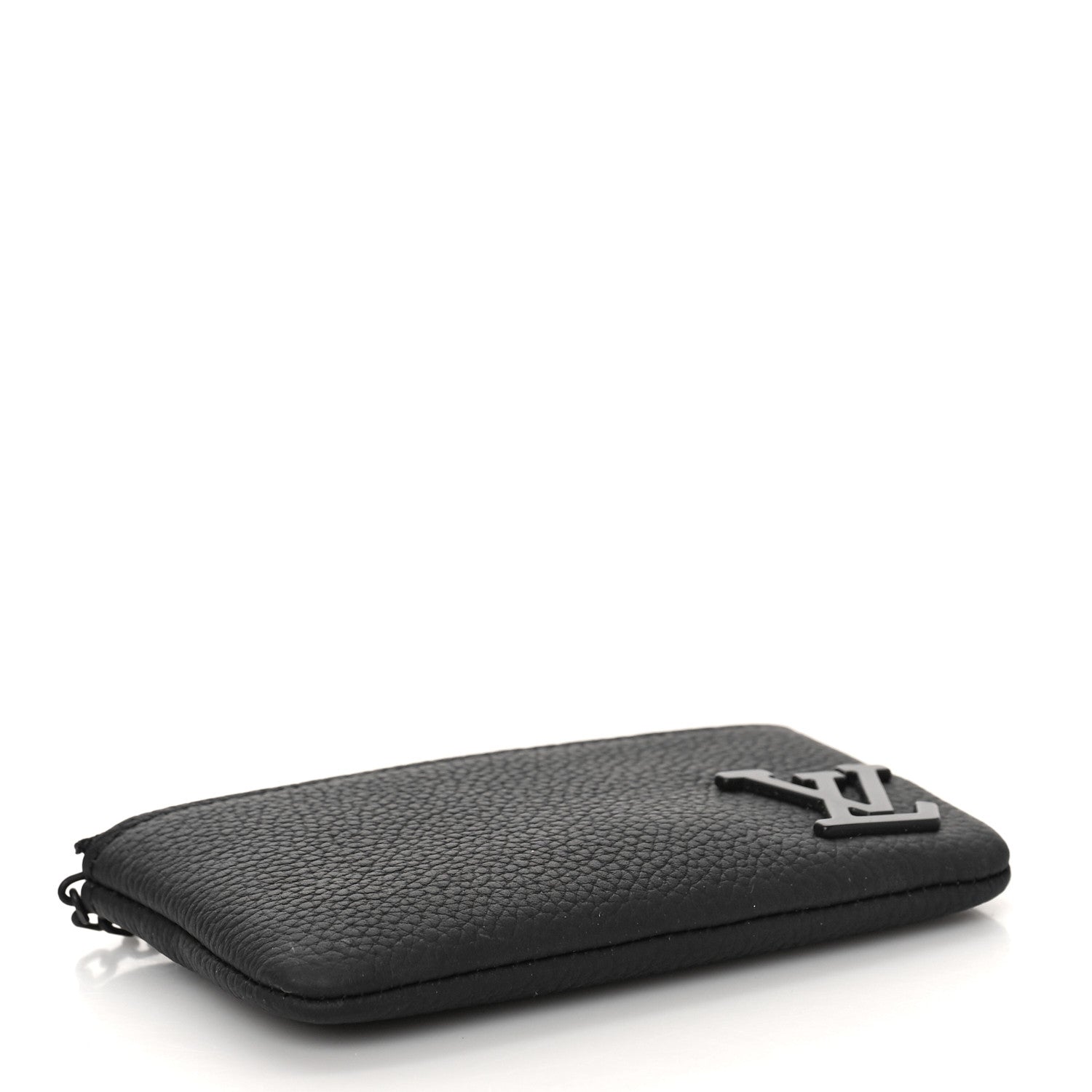 Louis Vuitton Grained Calfskin Aerogram Key Pouch Black 4 of 8