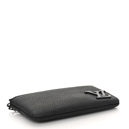 Louis Vuitton Grained Calfskin Aerogram Key Pouch Black 4 of 8
