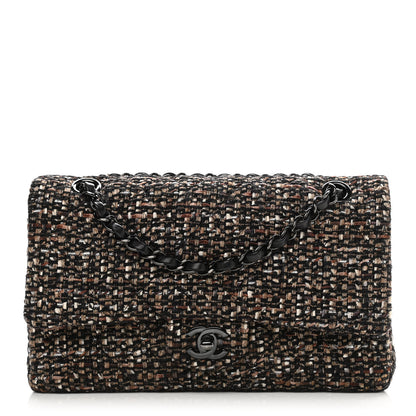 Chanel Tweed Quilted Medium Double Flap Brown 1 of 23