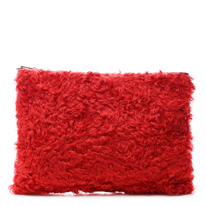 Miu Miu Eco Shearling Pouch Rosso 1 of 7