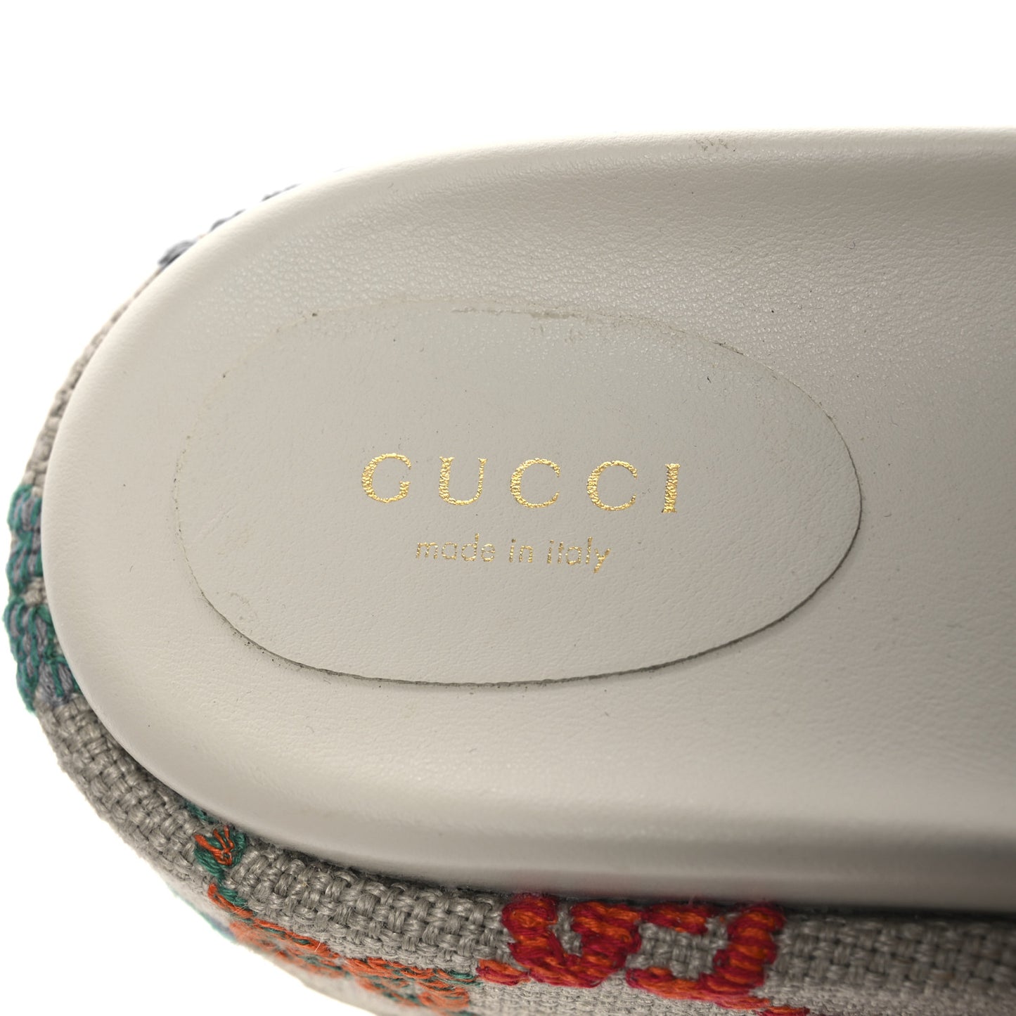 Linen Psychedelic Mini GG Monogram Angelina Platform 55mm Slide Sandals 40.5 Multicolor