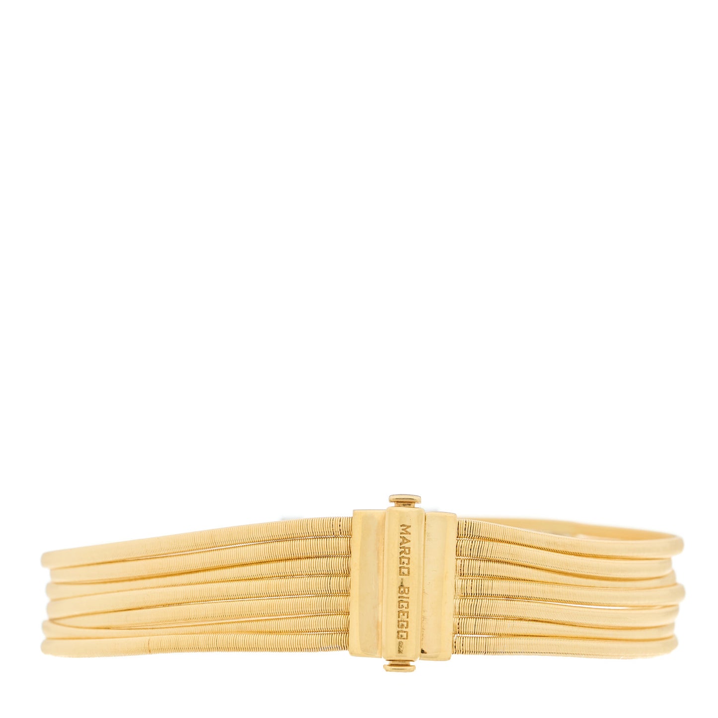 18K Yellow White Gold Diamond Masai Seven Strand Bracelet
