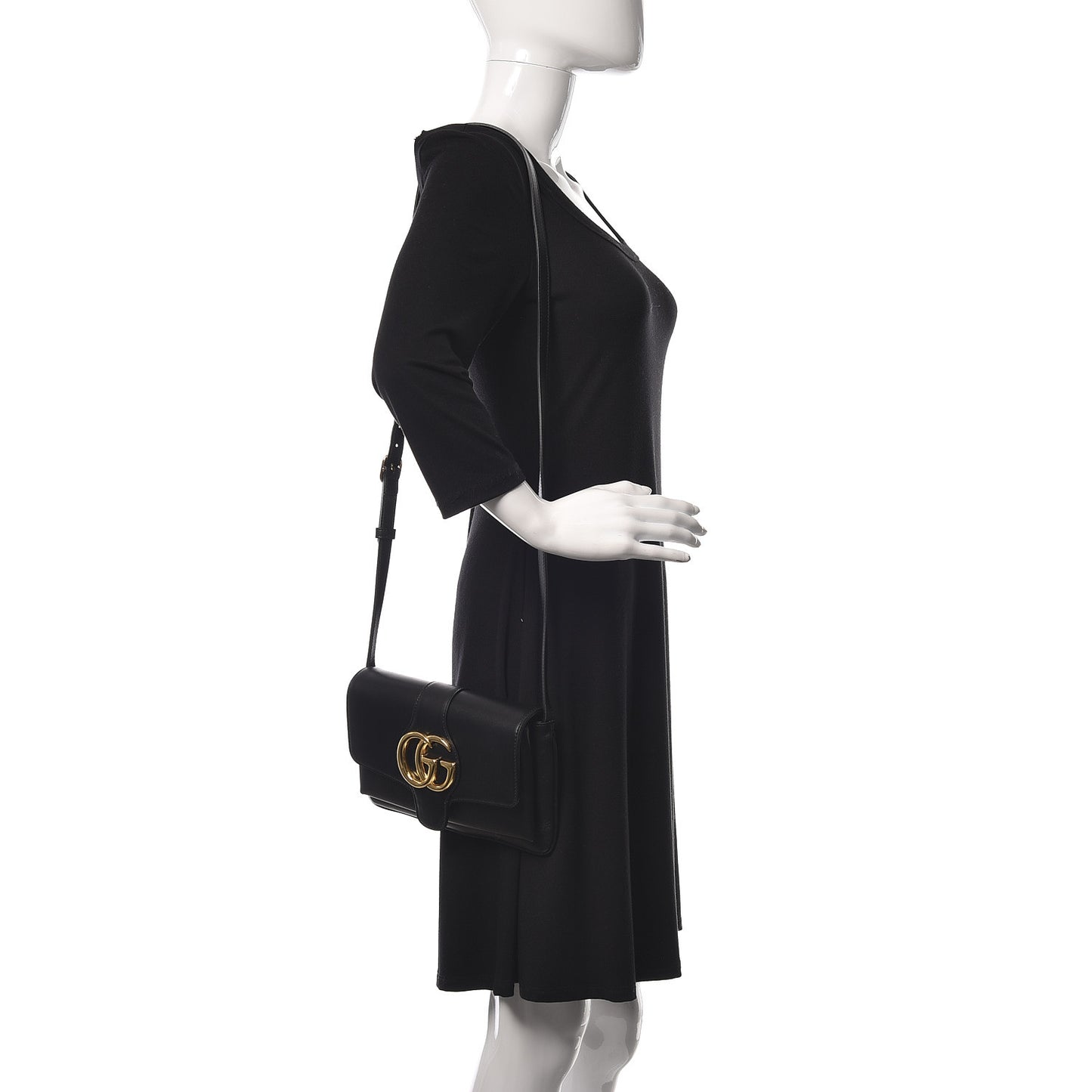 Vitello Palmellato Lux Small Arli Flap Shoulder Bag Black