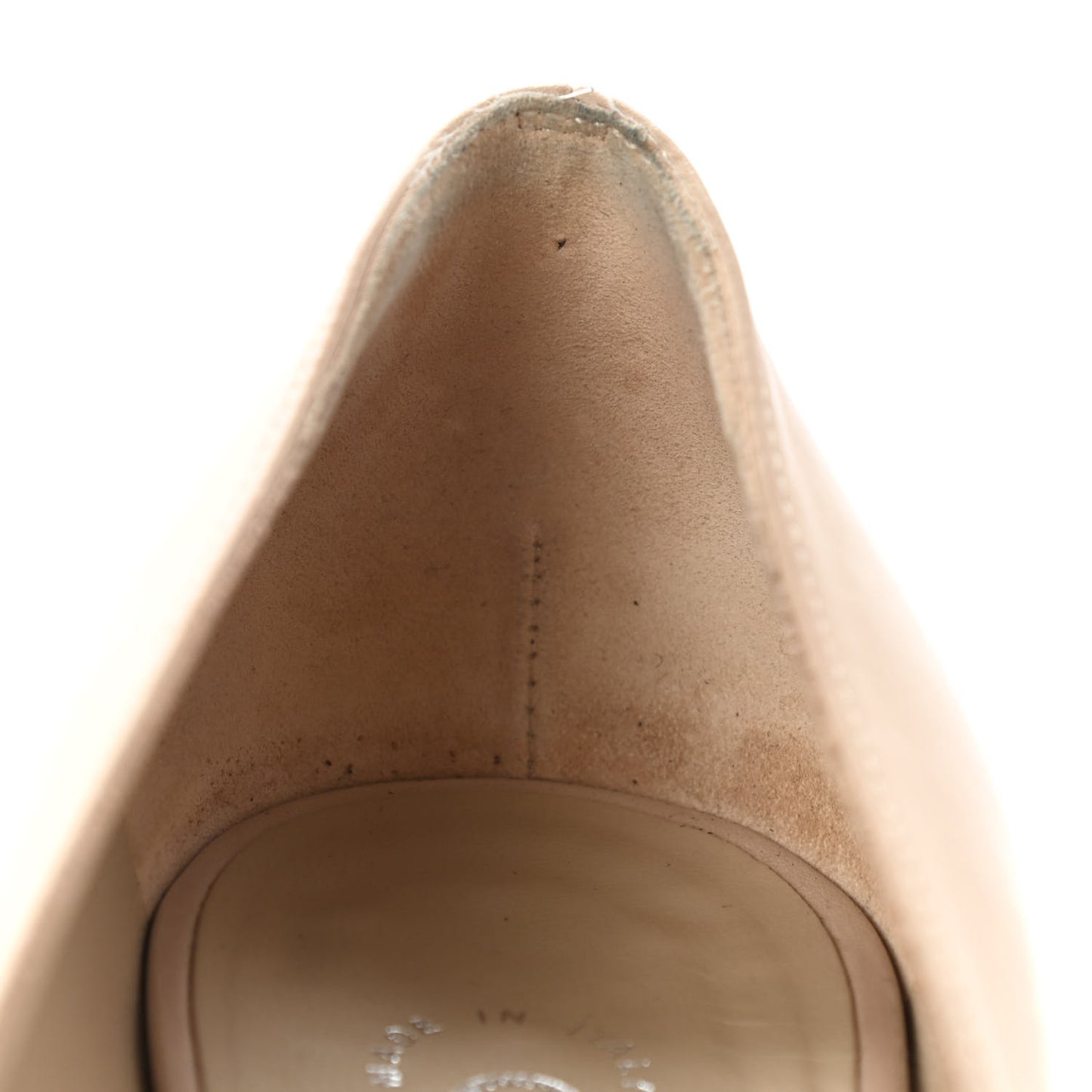 Calfskin CC Cap Toe Platform Chain Pumps 37.5 Beige Black