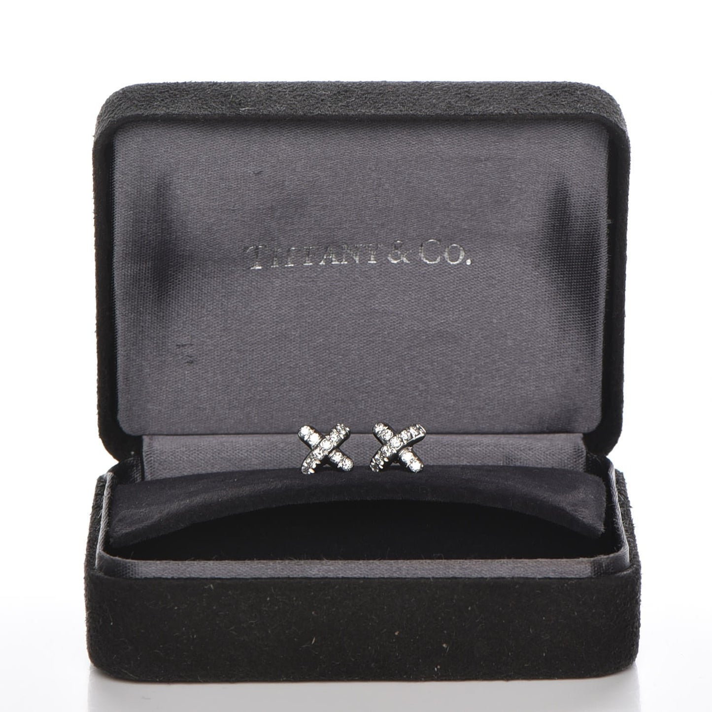 Platinum Diamond Cross Stitch Stud Earrings