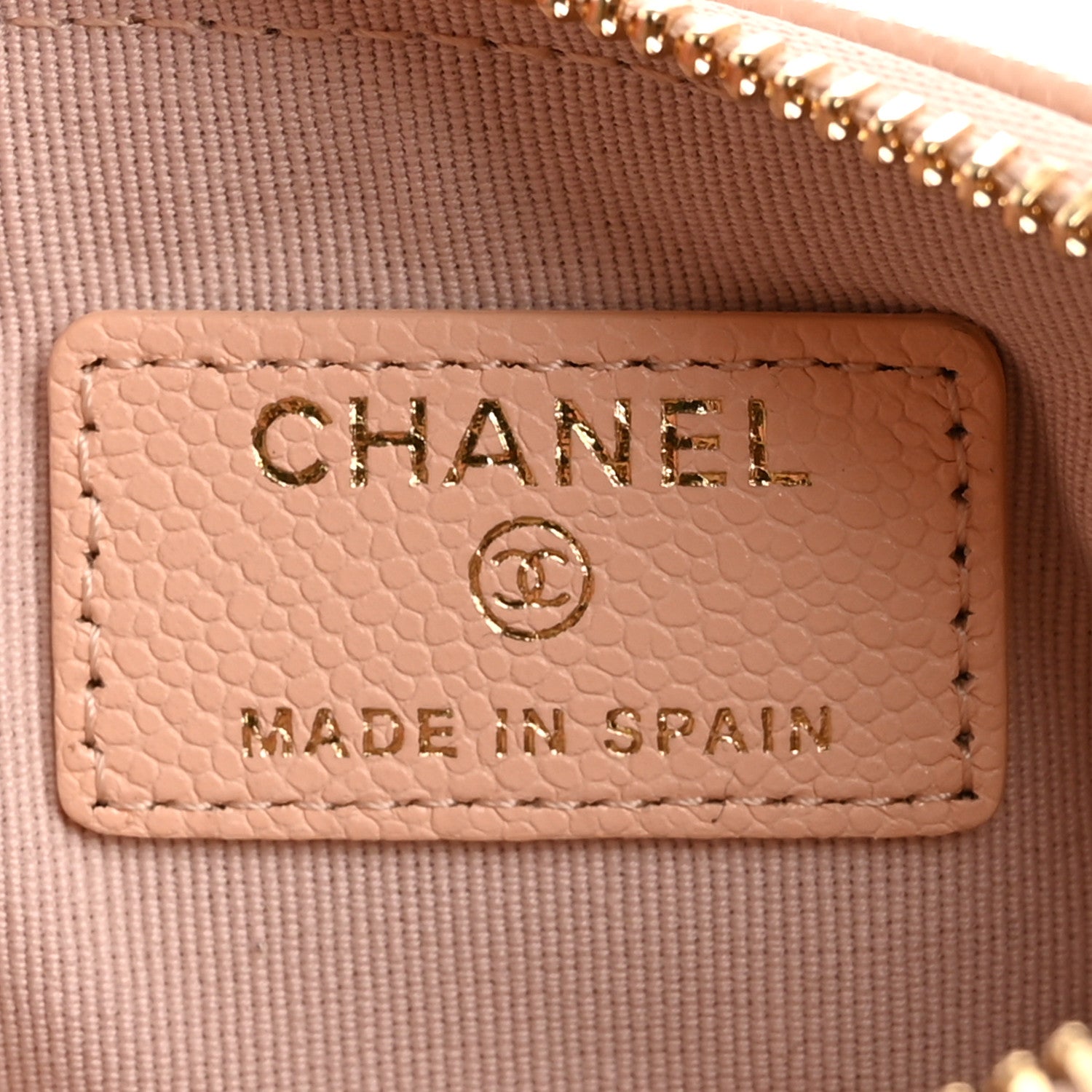 Chanel Caviar Quilted Small Cosmetic Case Light Beige 6 of 9