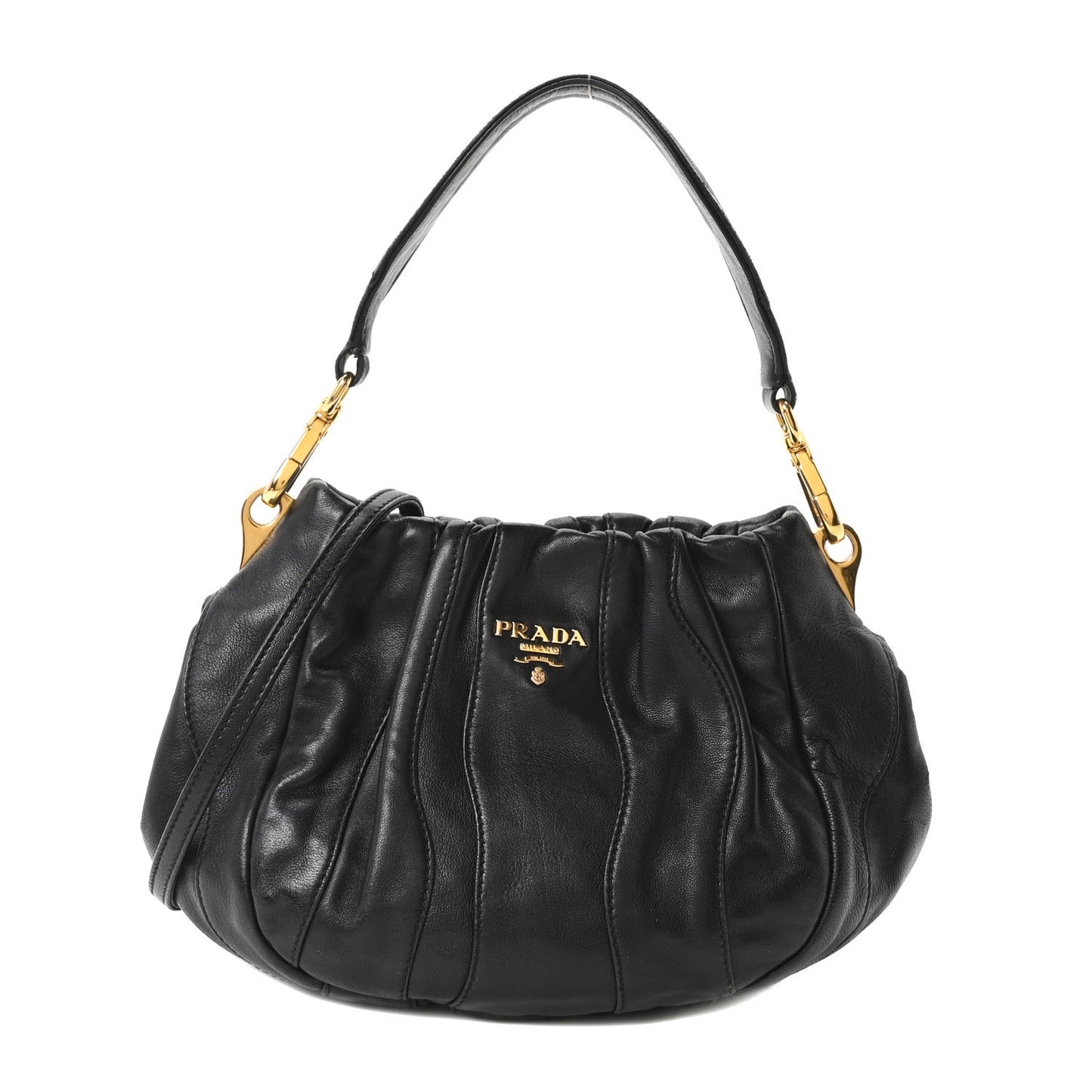 Nappa Stripes Mini Shoulder Bag Black
