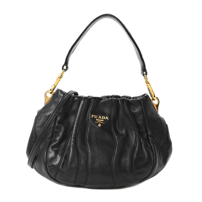Prada Nappa Stripes Mini Shoulder Bag Black 1 of 9