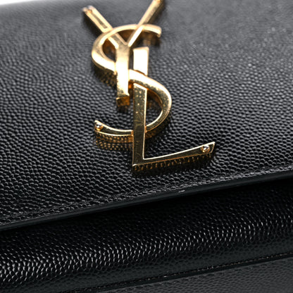 Saint Laurent Grain De Poudre Small Monogram Kate Satchel Black 11 of 12