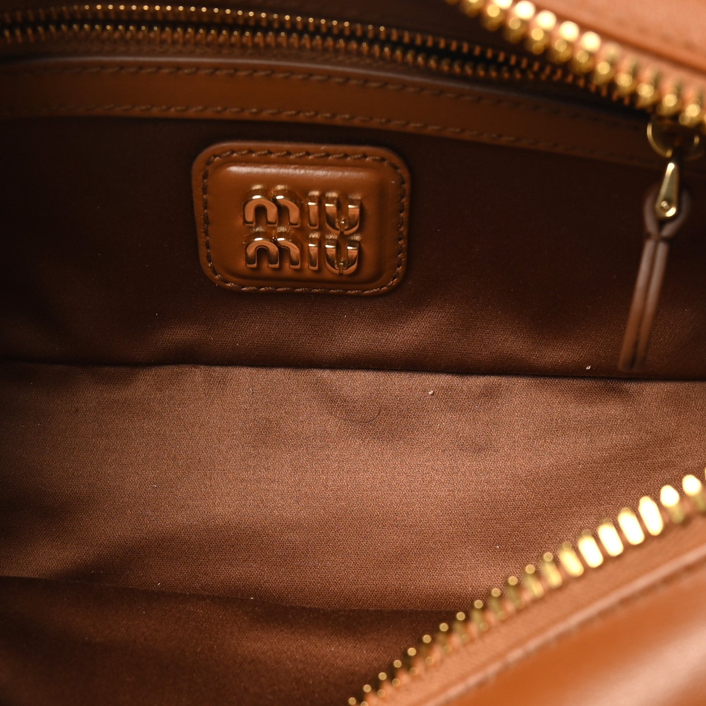 Calfskin Regular Arcadie Top Handle Bag Cognac