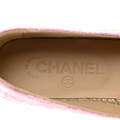 Chanel Tweed Patent CC Espadrilles 38 Pink Black 7 of 9