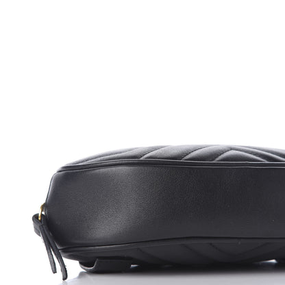 Gucci Calfskin Matelasse GG Marmont Belt Bag 75 30 Black 7 of 10