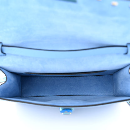 Valentino Garavani Pebbled Calfskin Medium Rockstud Flip Lock Crossbody Bag Denim 5 of 9