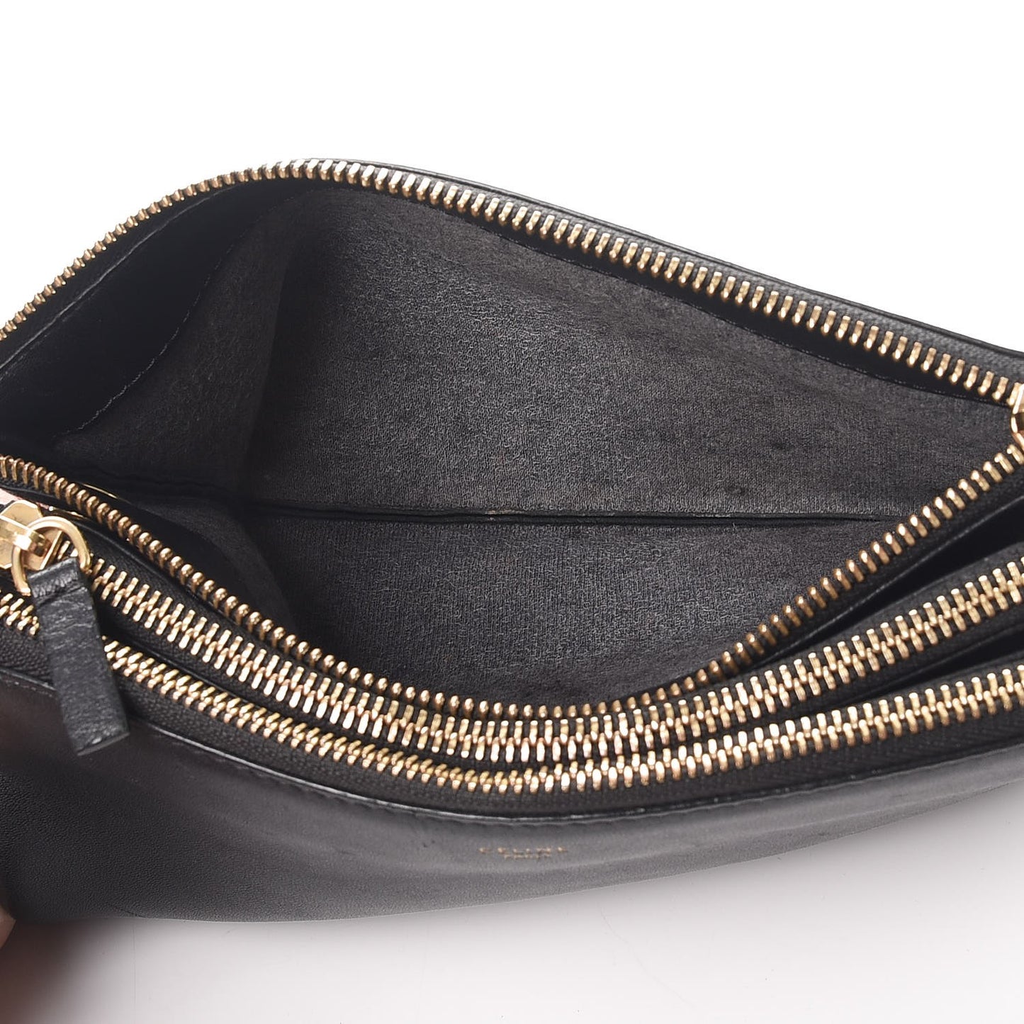 Lambskin Small Trio Crossbody Bag Black