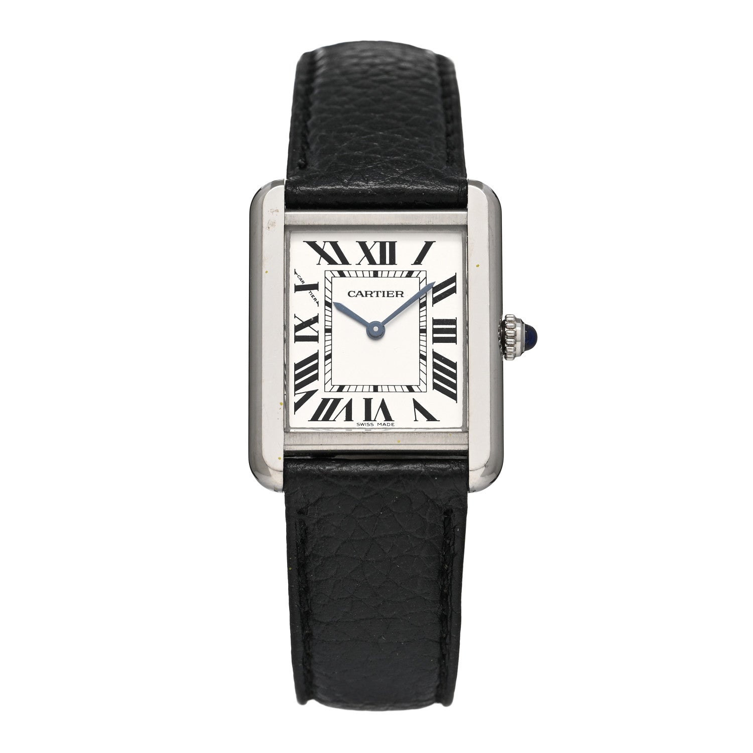 Cartier Stainless Steel Calfskin 24mm Tank Solo Quartz Watch 1 of 5