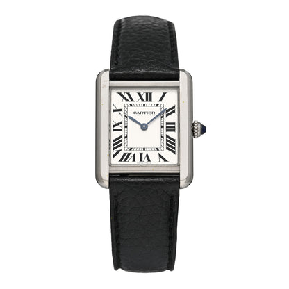 Cartier Stainless Steel Calfskin 24mm Tank Solo Quartz Watch 1 of 5