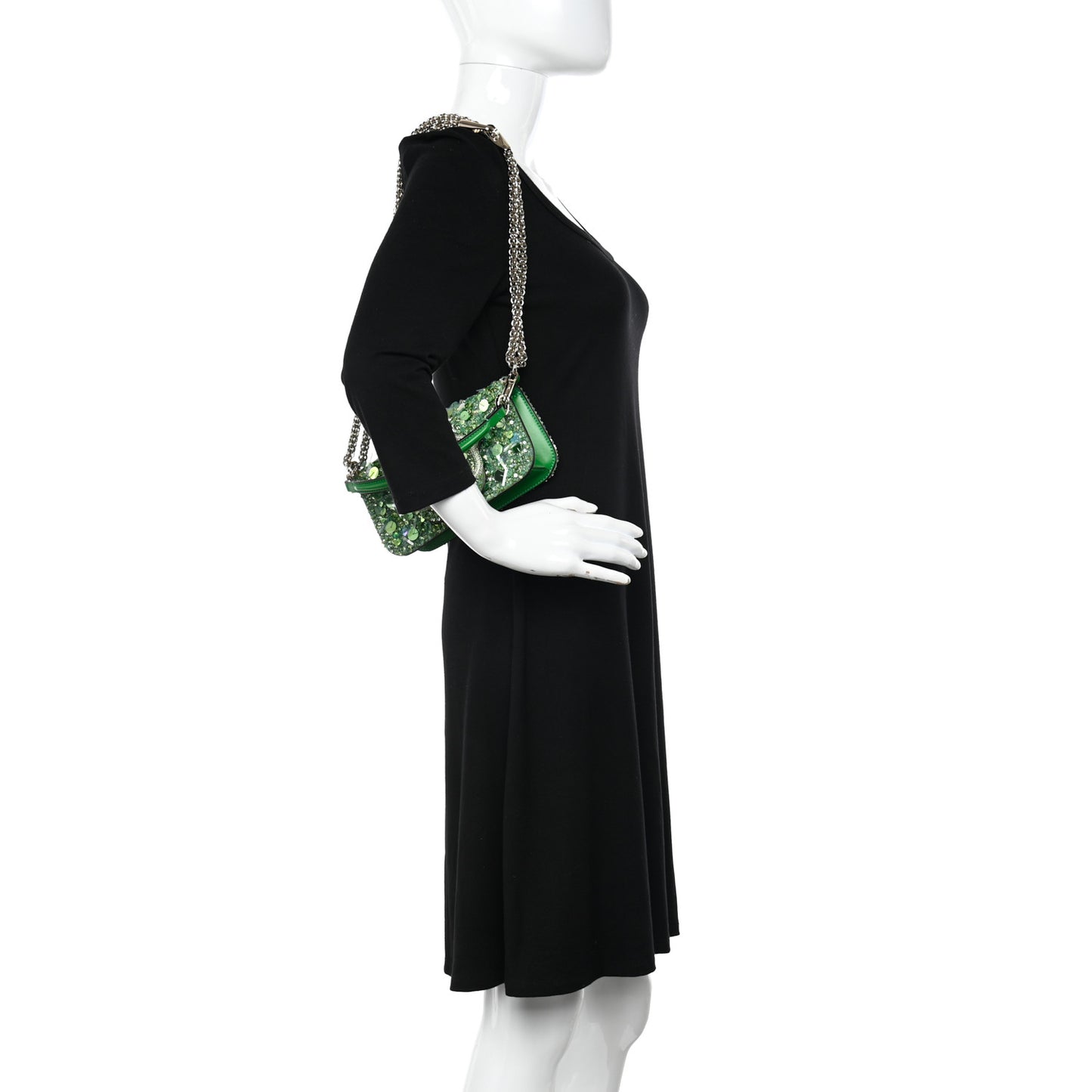 Sequin Crystal Vlogo Embroidered Small Loco Shoulder Bag Multicolor