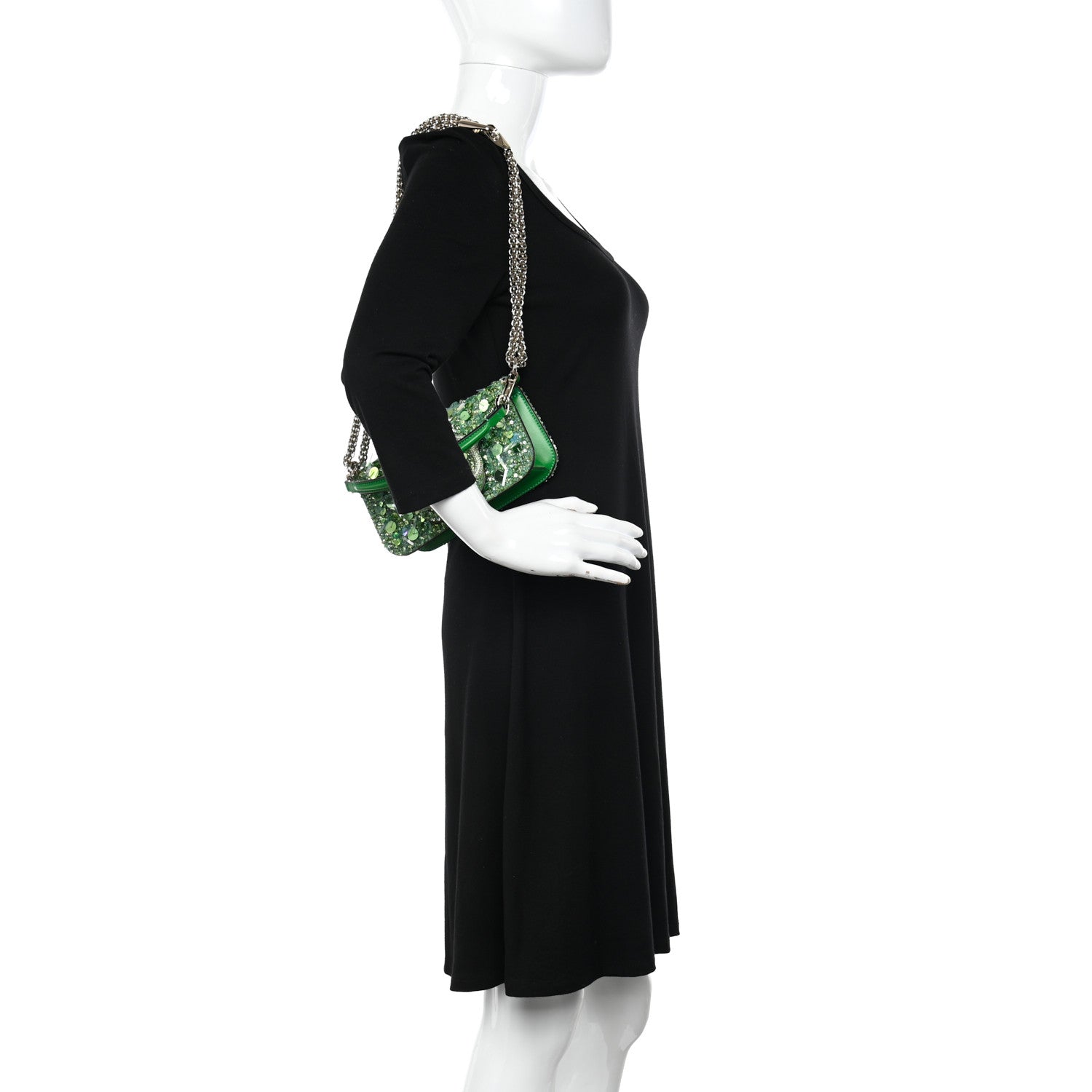 Valentino Garavani Sequin Crystal Vlogo Embroidered Small Loco Shoulder Bag Multicolor 2 of 10