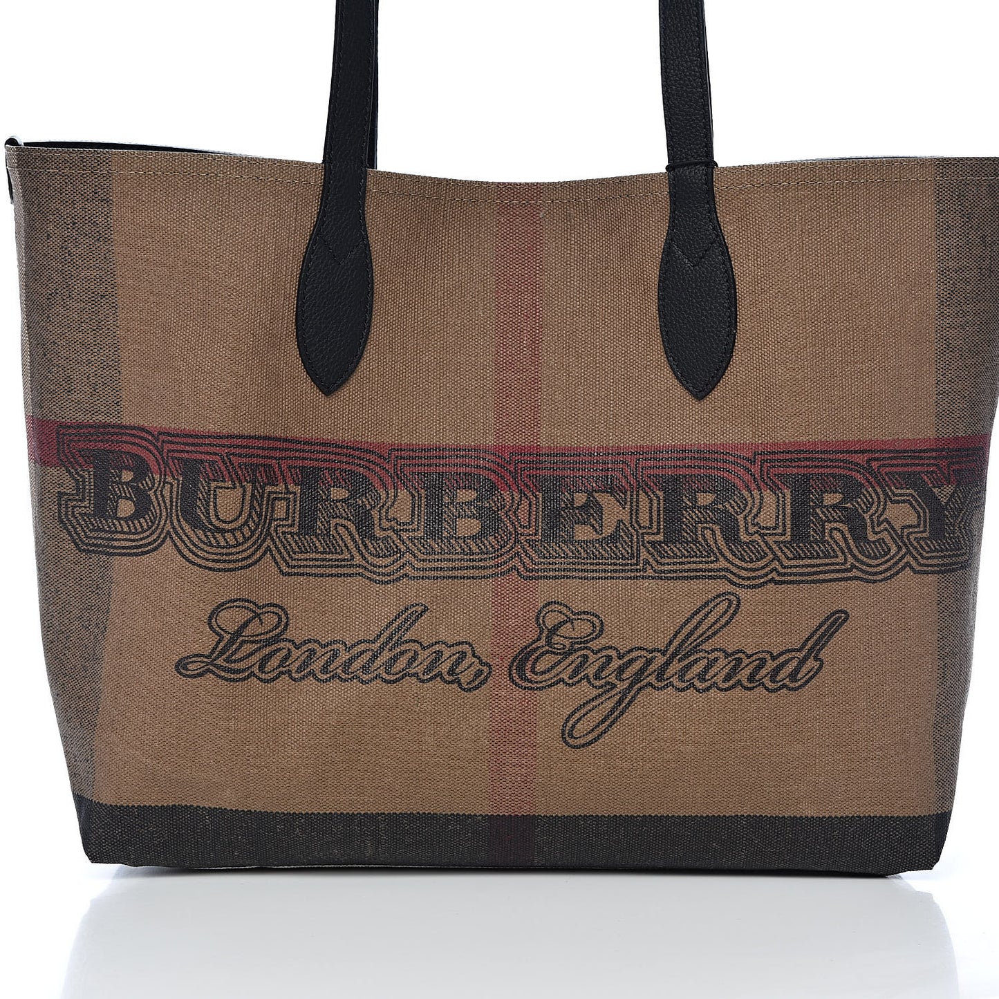 Coated Canvas Mega Check Medium Doodle Tote Black