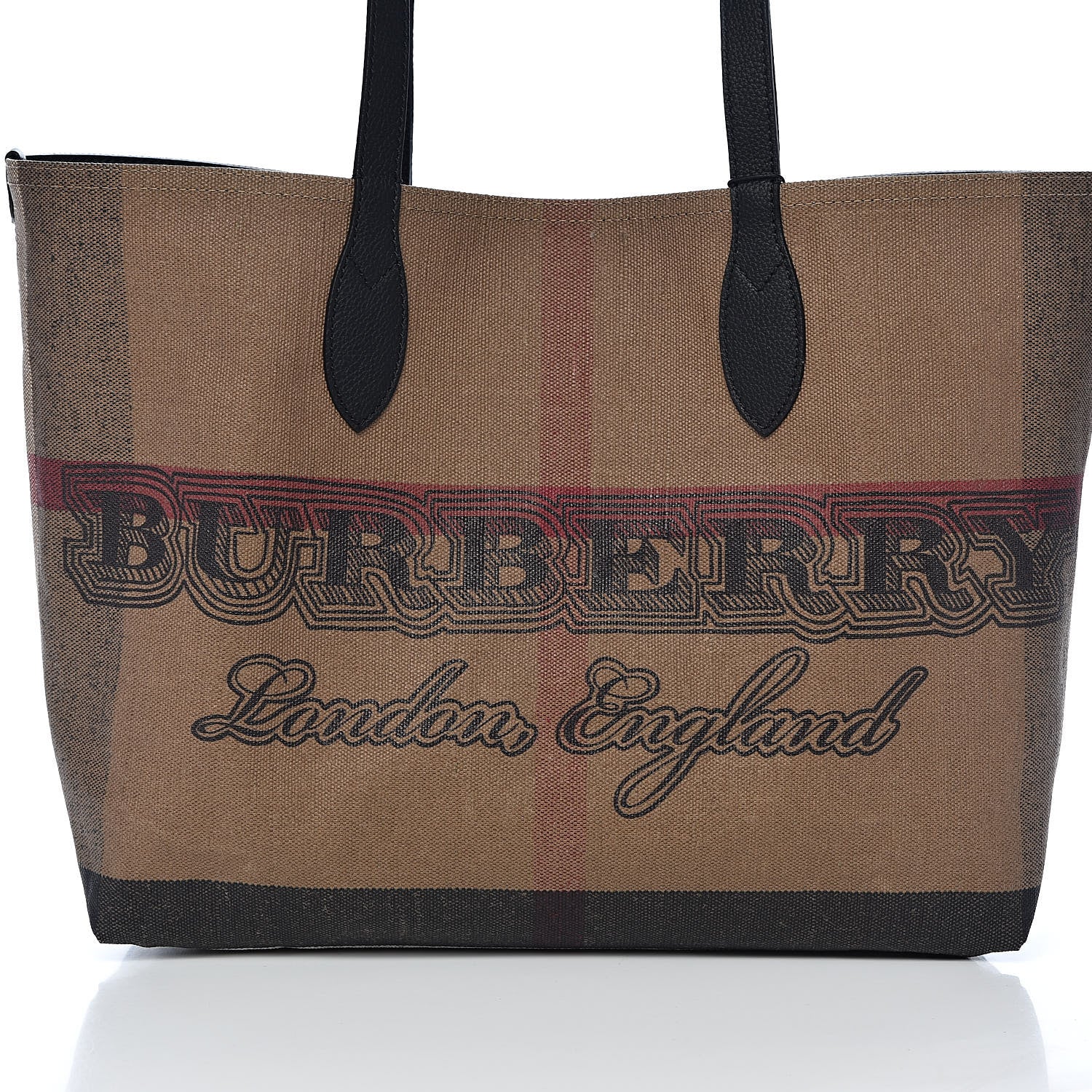 Burberry Coated Canvas Mega Check Medium Doodle Tote Black 15 of 15