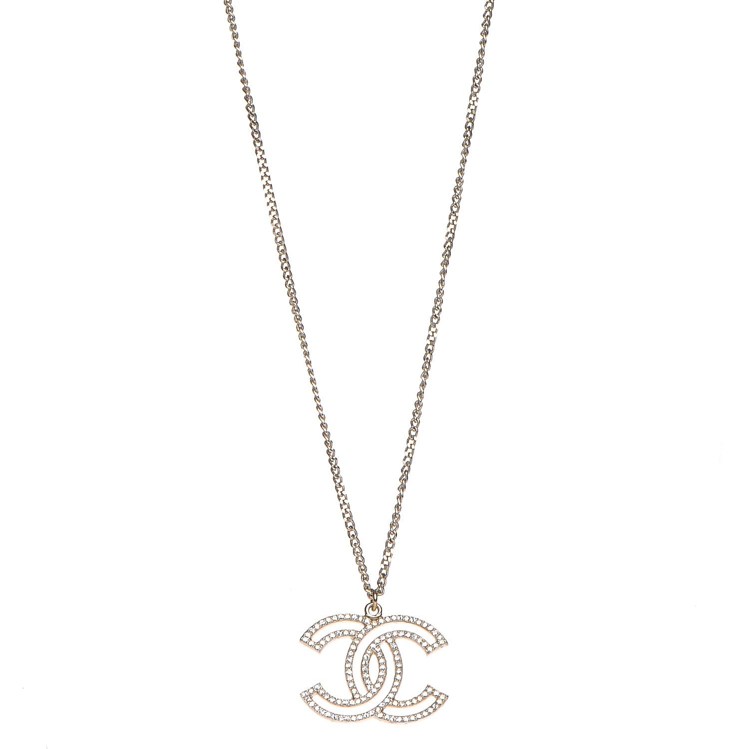 Chanel Crystal CC 100 Anniversary Necklace Gold 1 of 7