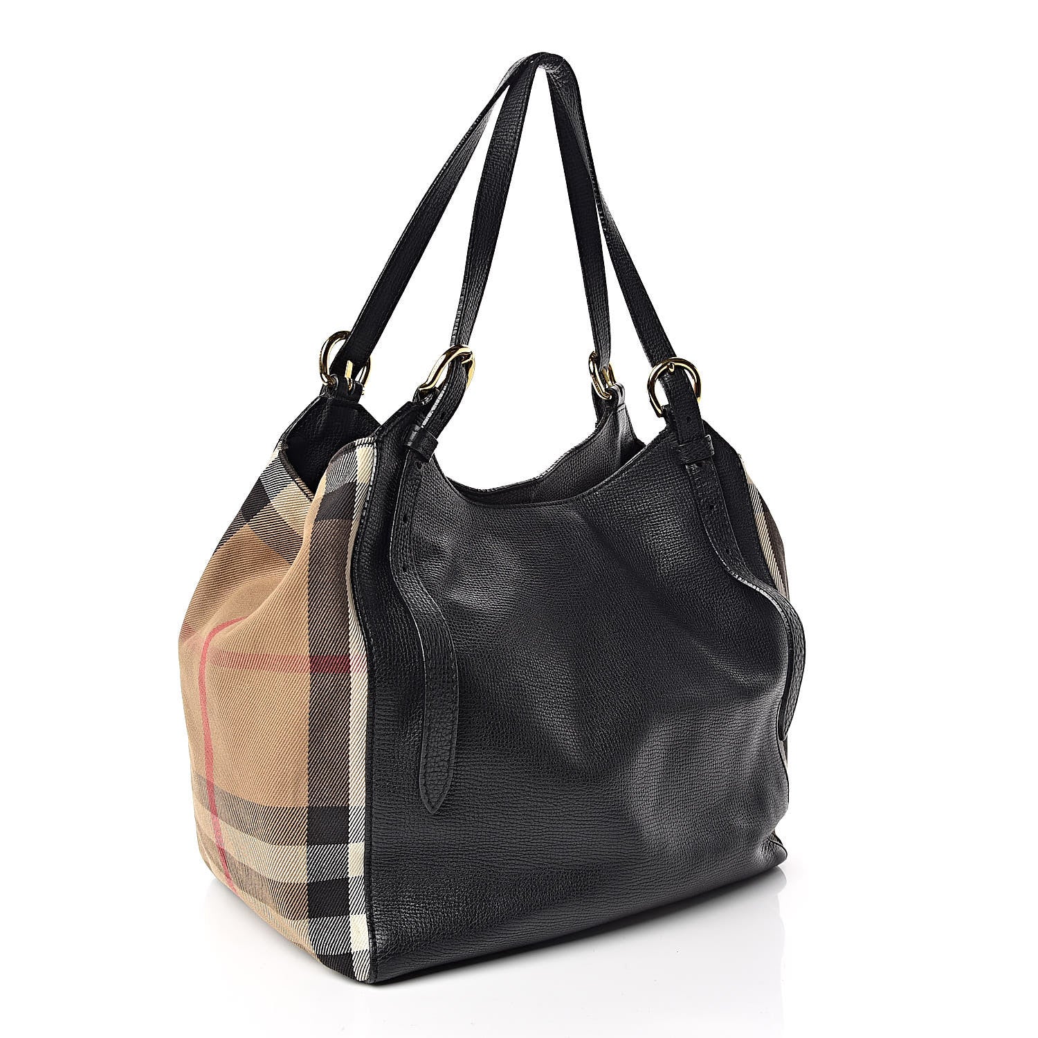 Burberry Grainy Calfskin House Check Small Canterbury Black 3 of 10
