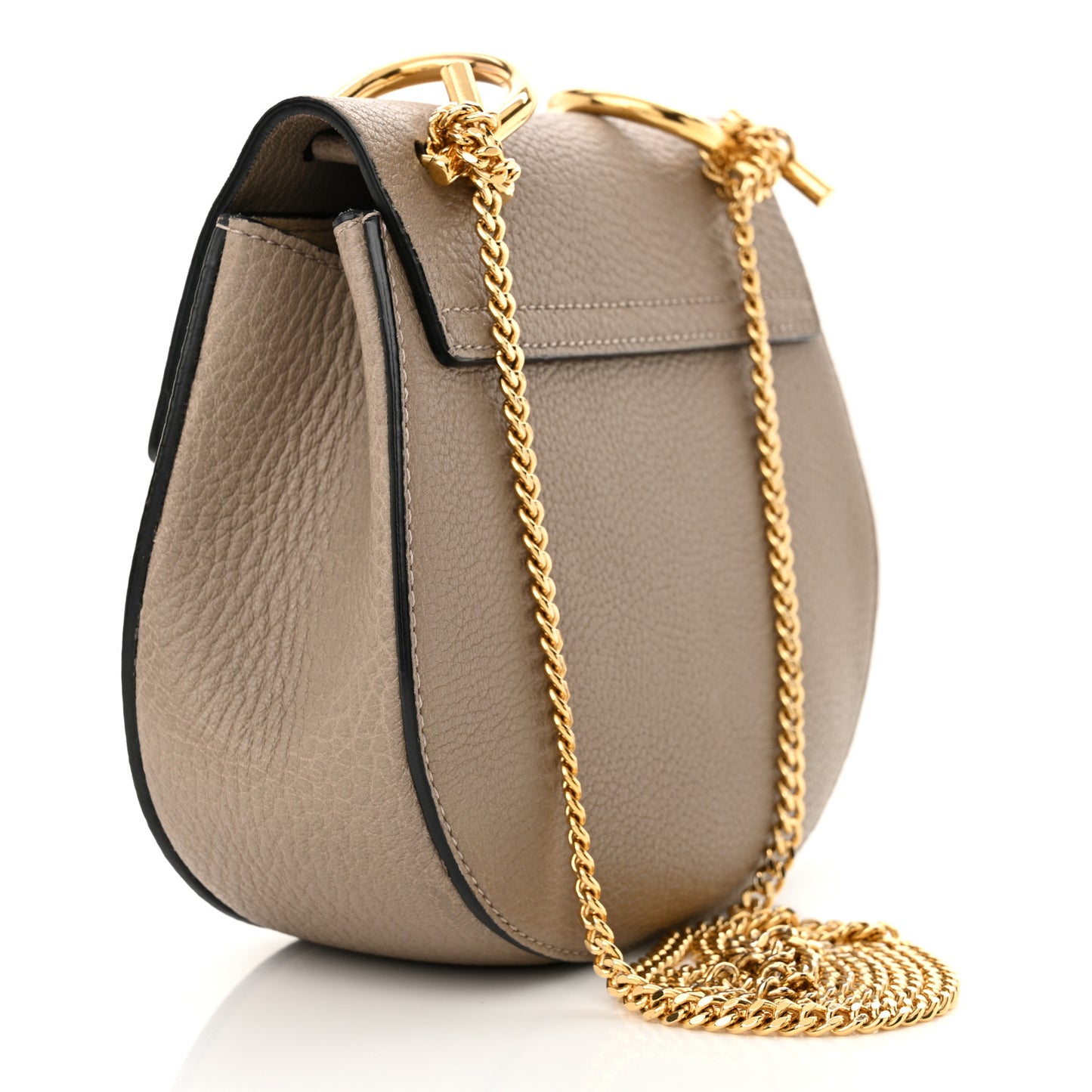 Grained Lambskin Mini Drew Shoulder Bag Motty Grey