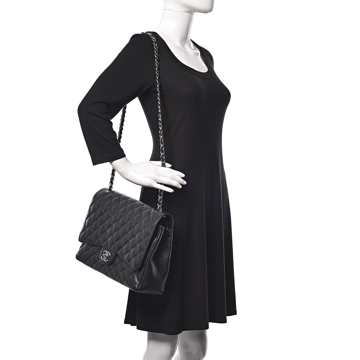Chanel Caviar Quilted Maxi Double Flap Black 3 of 10