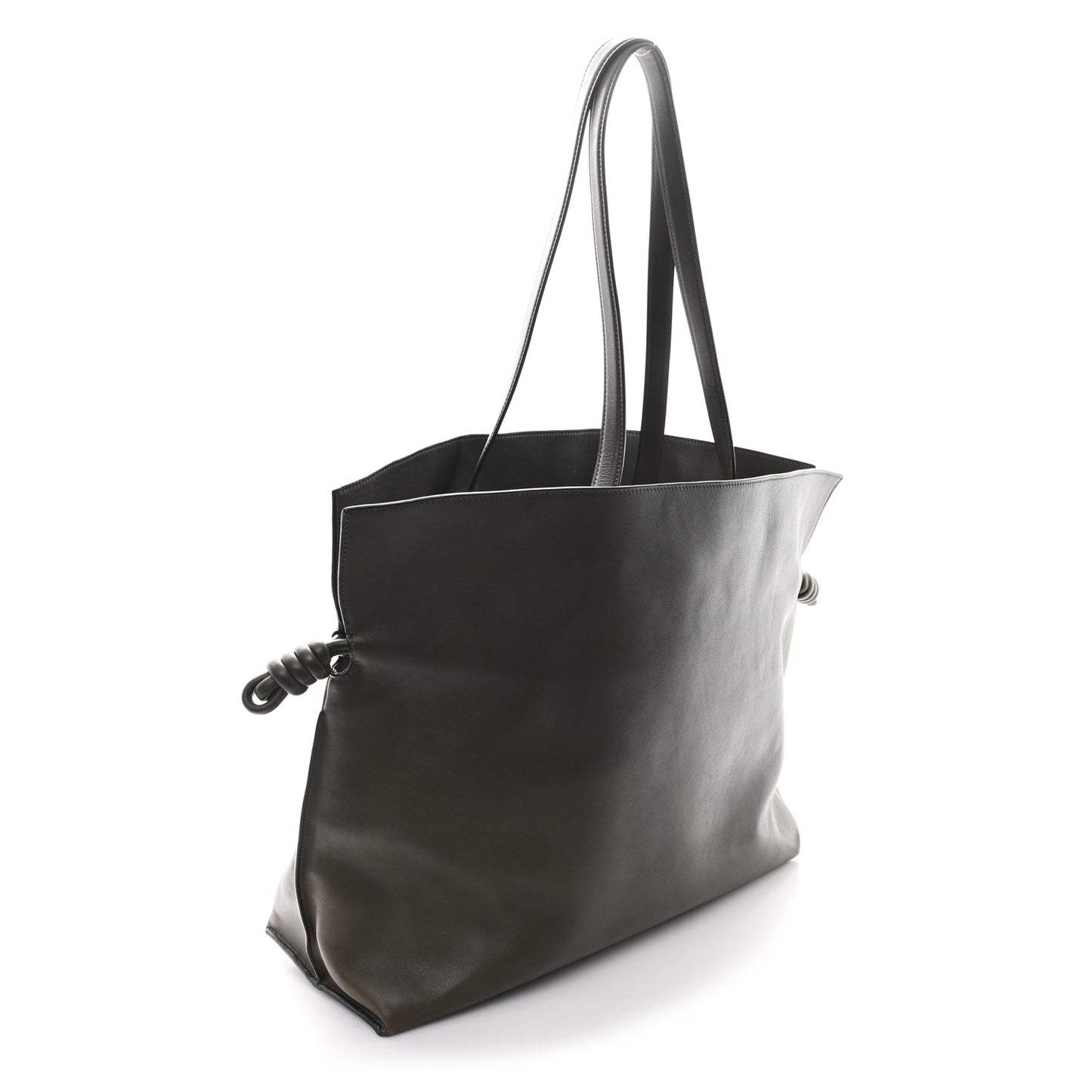 Calfskin Flamenco Knot XL Tote Bag Khaki Green