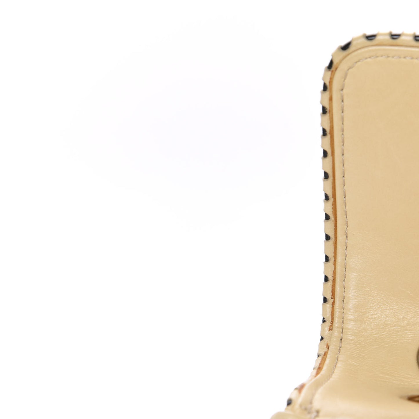 Lambskin Quilted Small Single Flap Beige
