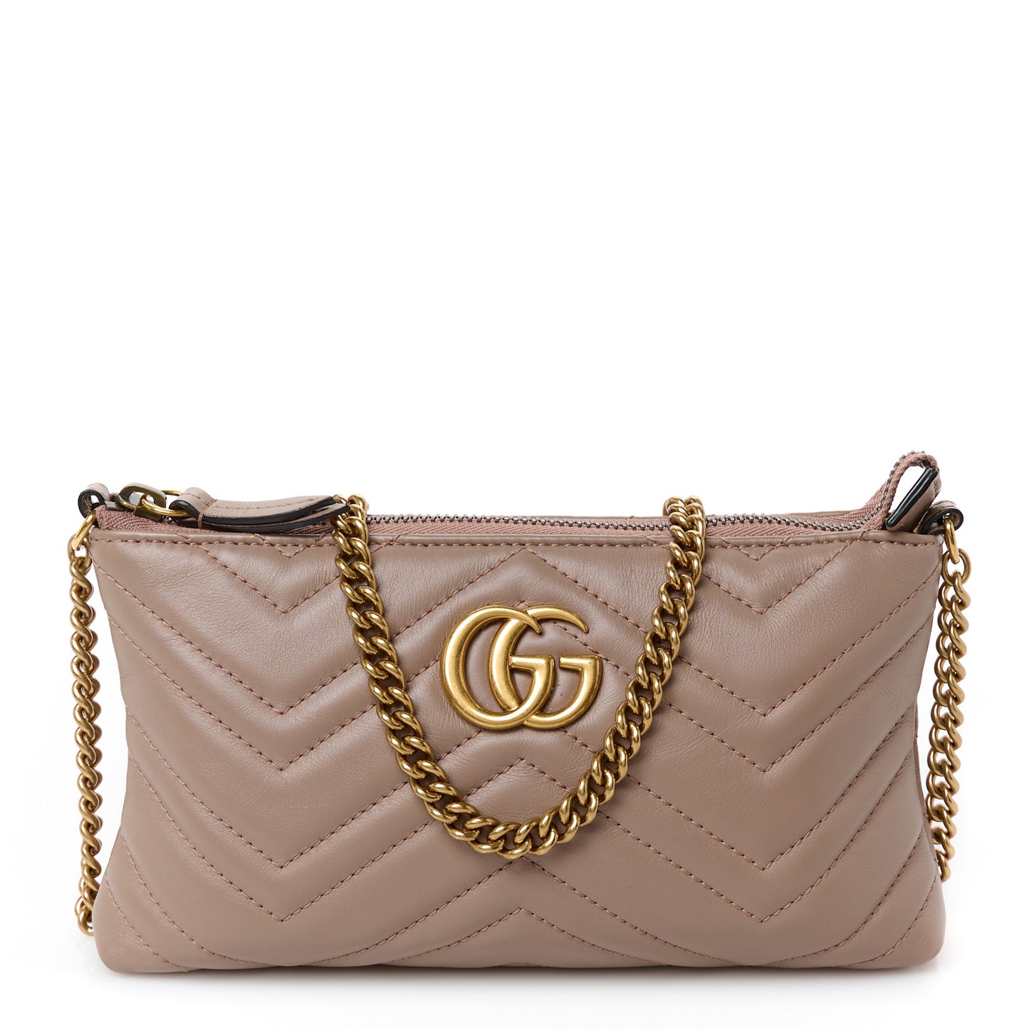 Calfskin Matelasse Mini GG Marmont Chain Bag Porcelain Rose