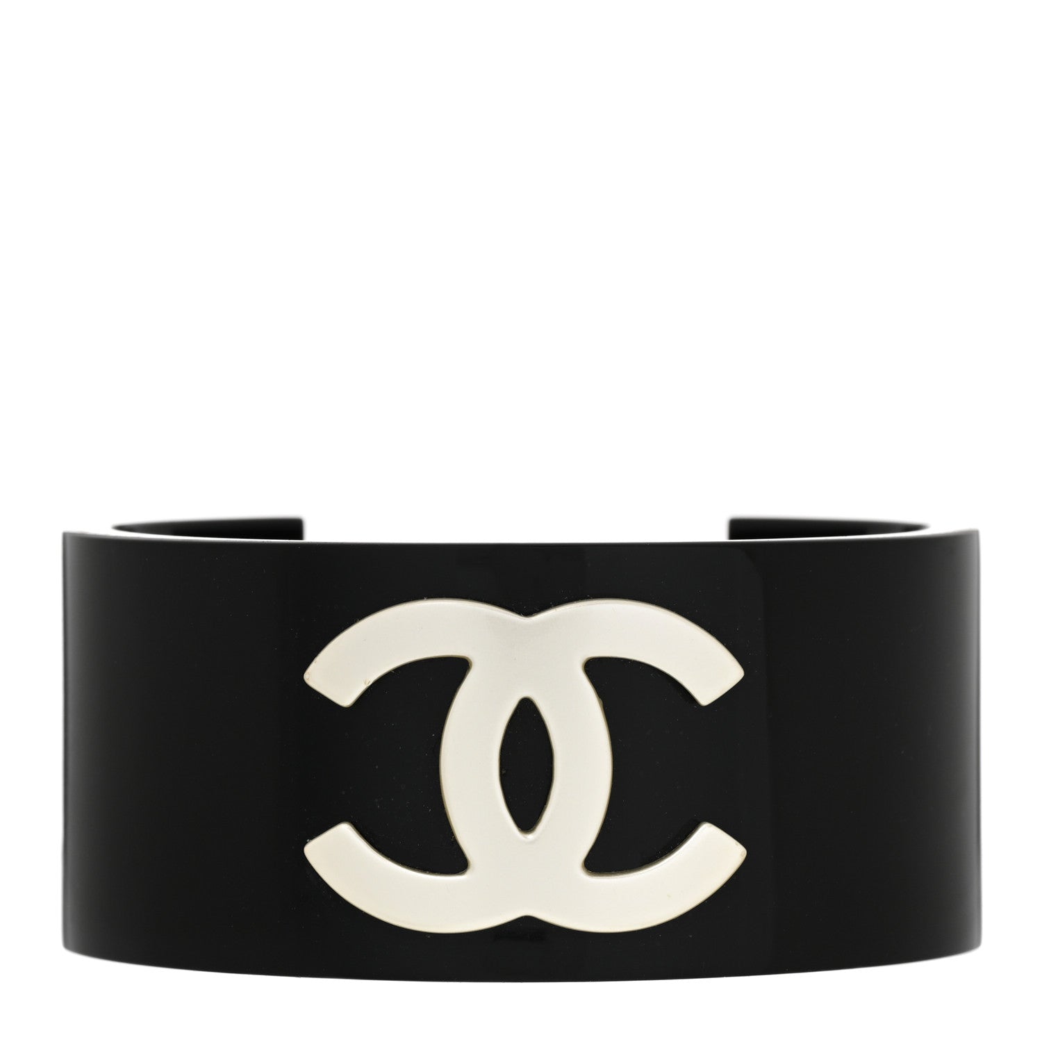 Chanel Resin CC Cuff Gold Black 1 of 4