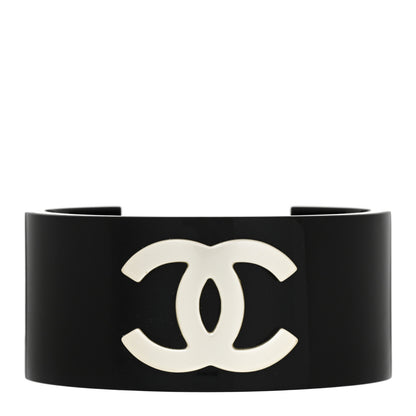 Chanel Resin CC Cuff Gold Black 1 of 4