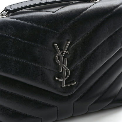 Saint Laurent Calfskin Y Quilted Monogram Small Loulou Chain Satchel Black 11 of 11