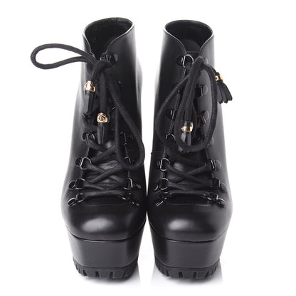 Gucci Calfskin Combat Platform Ankle Boots 38.5 Black 5 of 11
