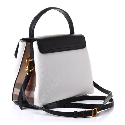 Burberry Derby Calfskin House Check Small Camberley Chalk White Black 2 of 12