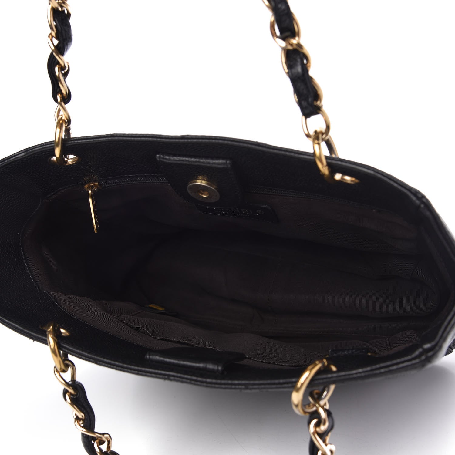 Chanel Caviar Quilted Petit Shopping Tote PST Black 5 of 9