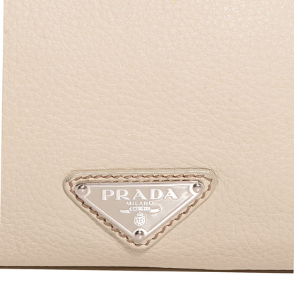 Prada Vitello Daino Pushlock Flap Shoulder Bag Cera 8 of 8
