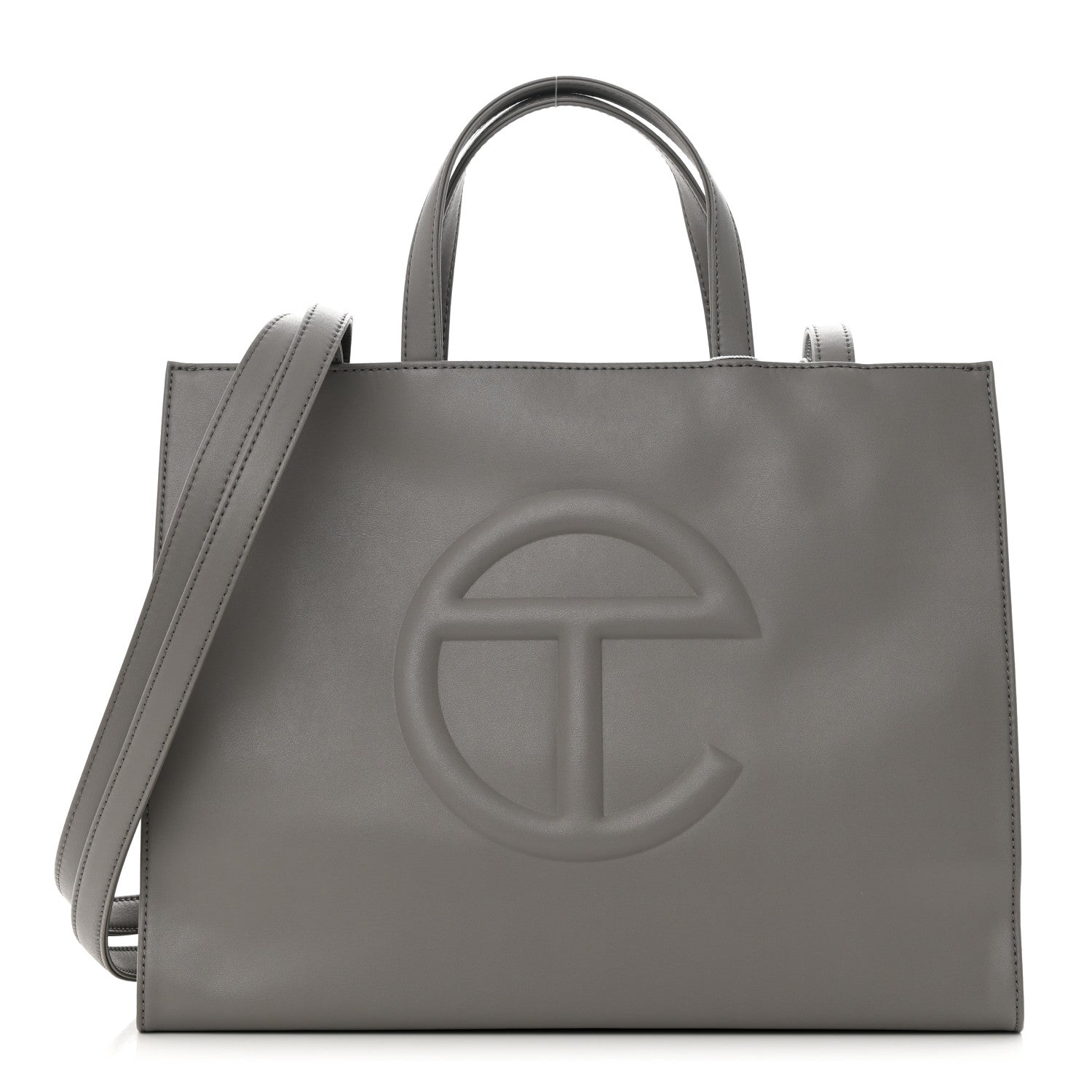 Telfar Vegan Leather Medium Shopping Bag Grey 1 of 11