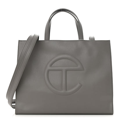 Telfar Vegan Leather Medium Shopping Bag Grey 1 of 11