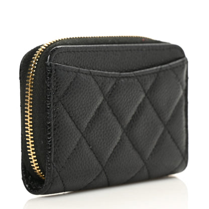 Chanel Caviar Quilted Zip Coin Purse Black 3 of 7