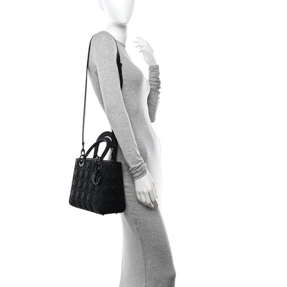 Christian Dior Ultra Matte Calfskin Cannage Medium Lady Dior Black 2 of 11