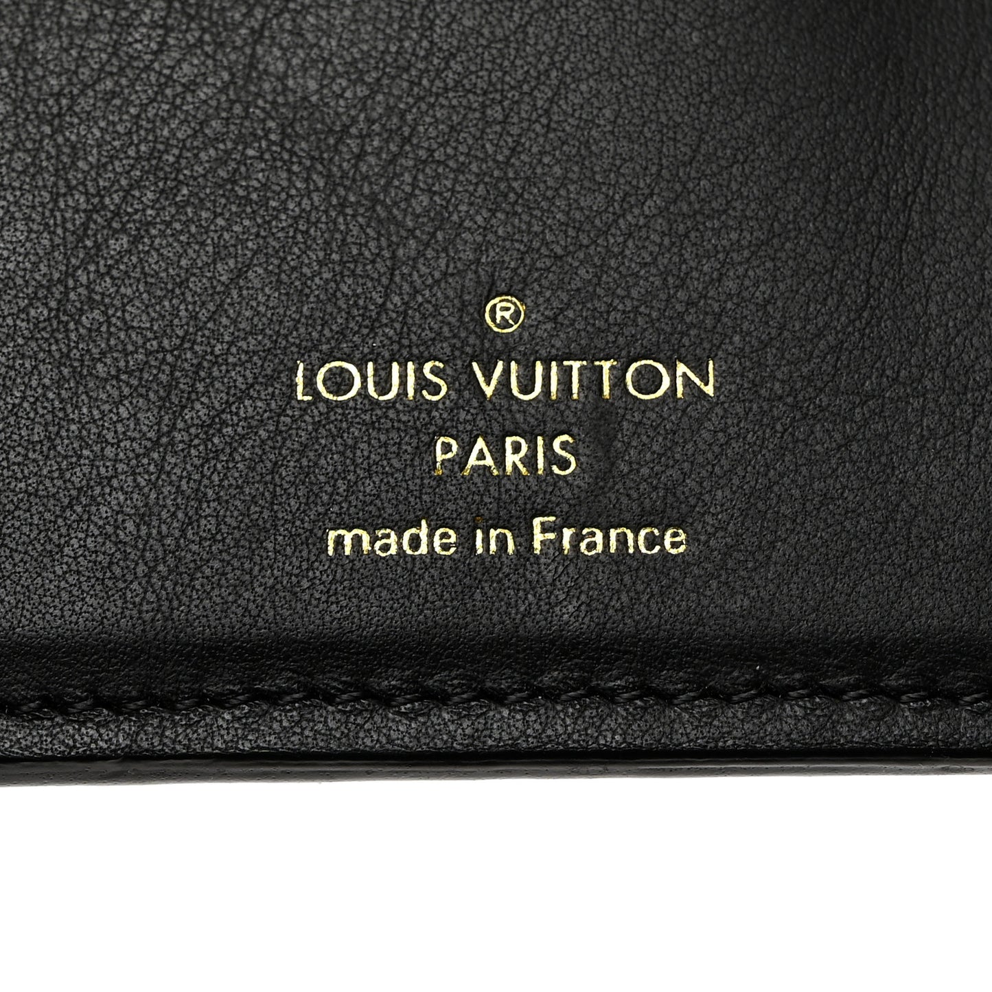 Taurillon Perforated Capucines Compact Wallet Black