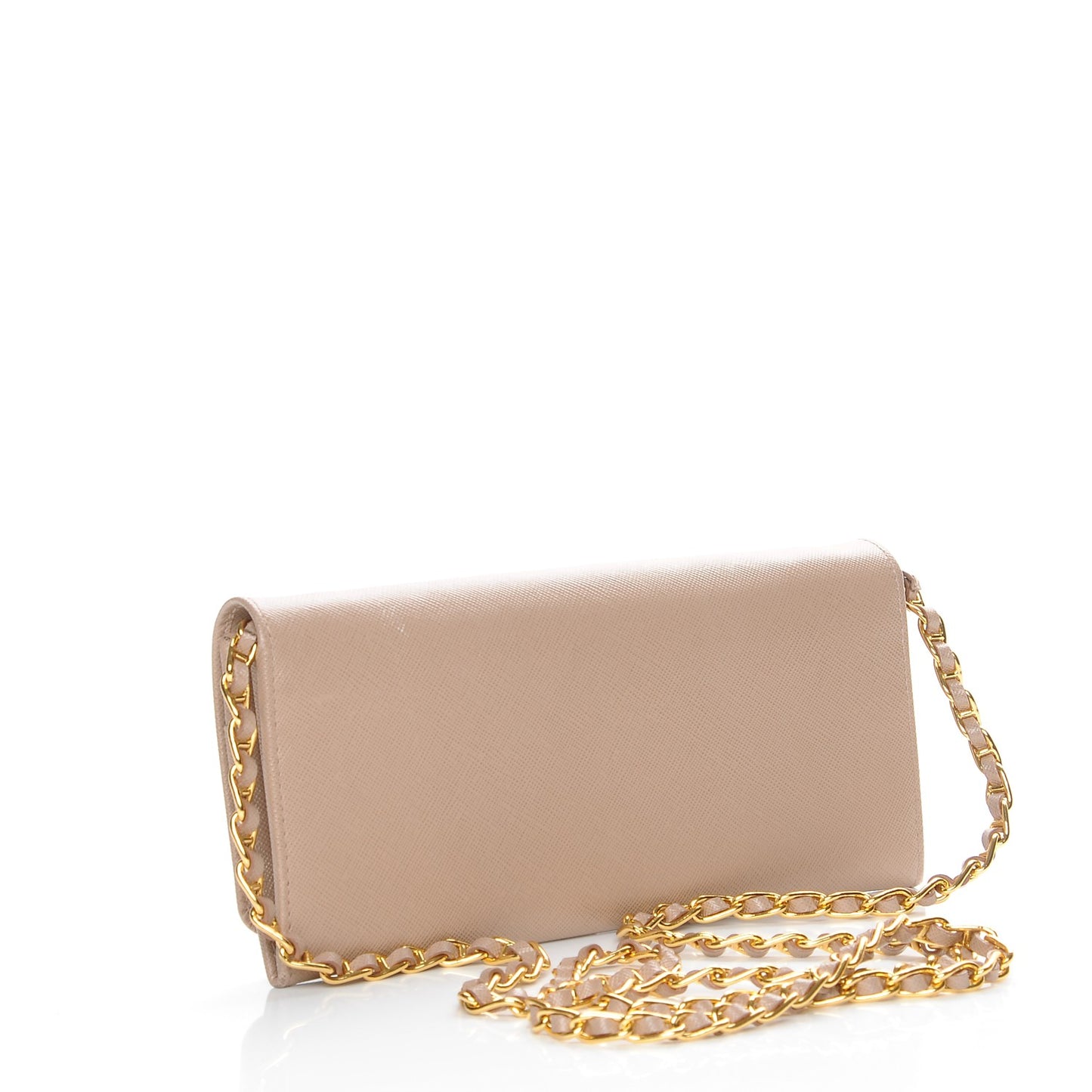 Saffiano Metal Oro Chain Wallet Cammeo